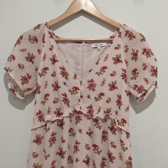 Madewell Tie-Sleeve Ruffle-Waist Midi Dress - Picture 5 of 14